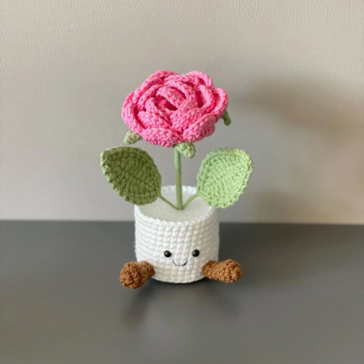 Handmade Crochet Flower Pot Gift | Cute Amigurumi Tulip Desk Decor | Kawaii Forever Flower | Birthday Mother’s Day Gift for Her Friend Mom - makephotopuzzleuk
