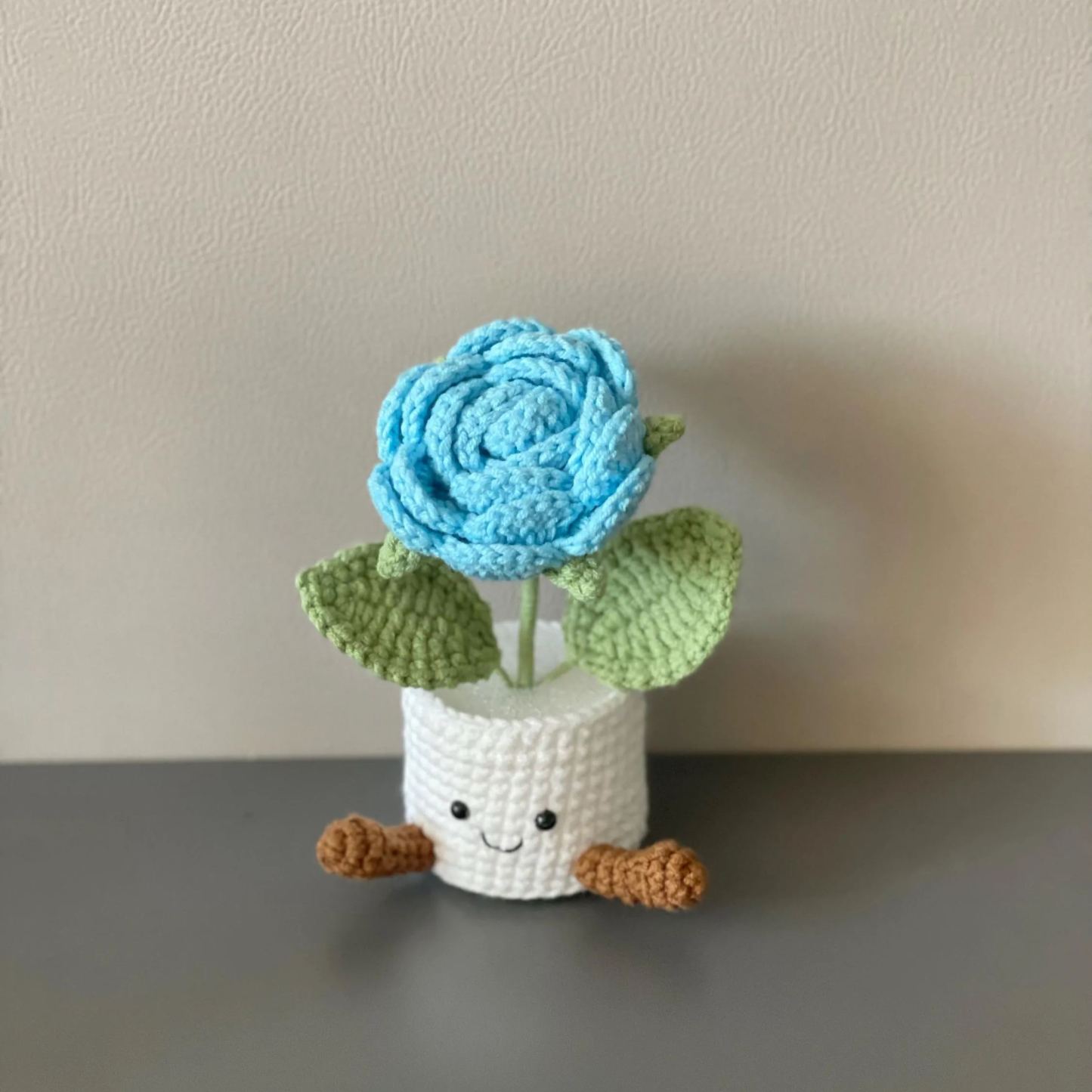 Handmade Crochet Flower Pot Gift | Cute Amigurumi Tulip Desk Decor | Kawaii Forever Flower | Birthday Mother’s Day Gift for Her Friend Mom - makephotopuzzleuk