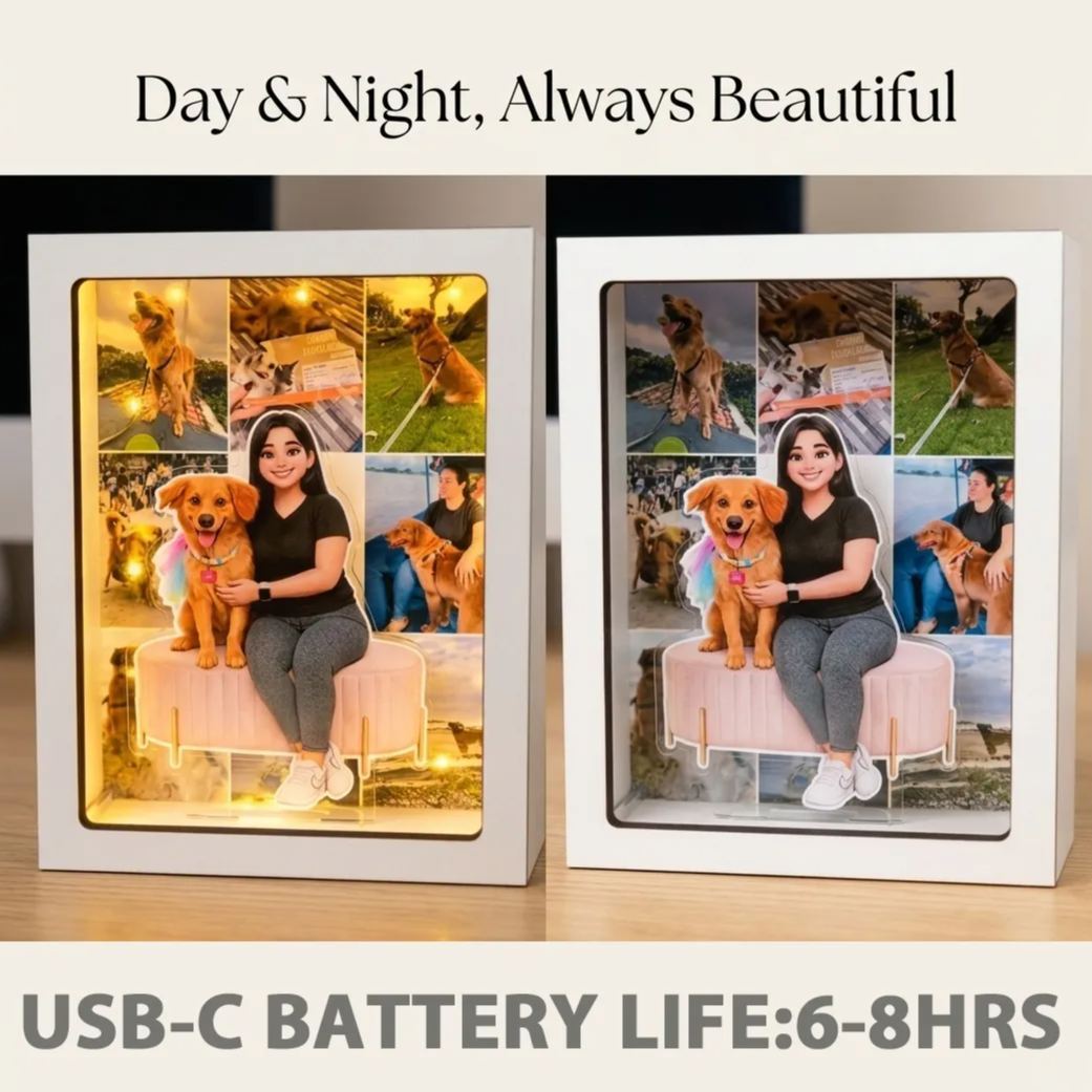 Personalized Photo Light Box | Custom LED Memory Frame for Pet Mom on Mother's Day - makephotopuzzleuk
