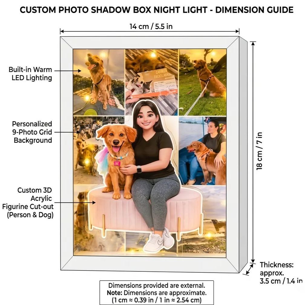 Personalized Photo Light Box | Custom LED Memory Frame for Pet Mom on Mother's Day - makephotopuzzleuk