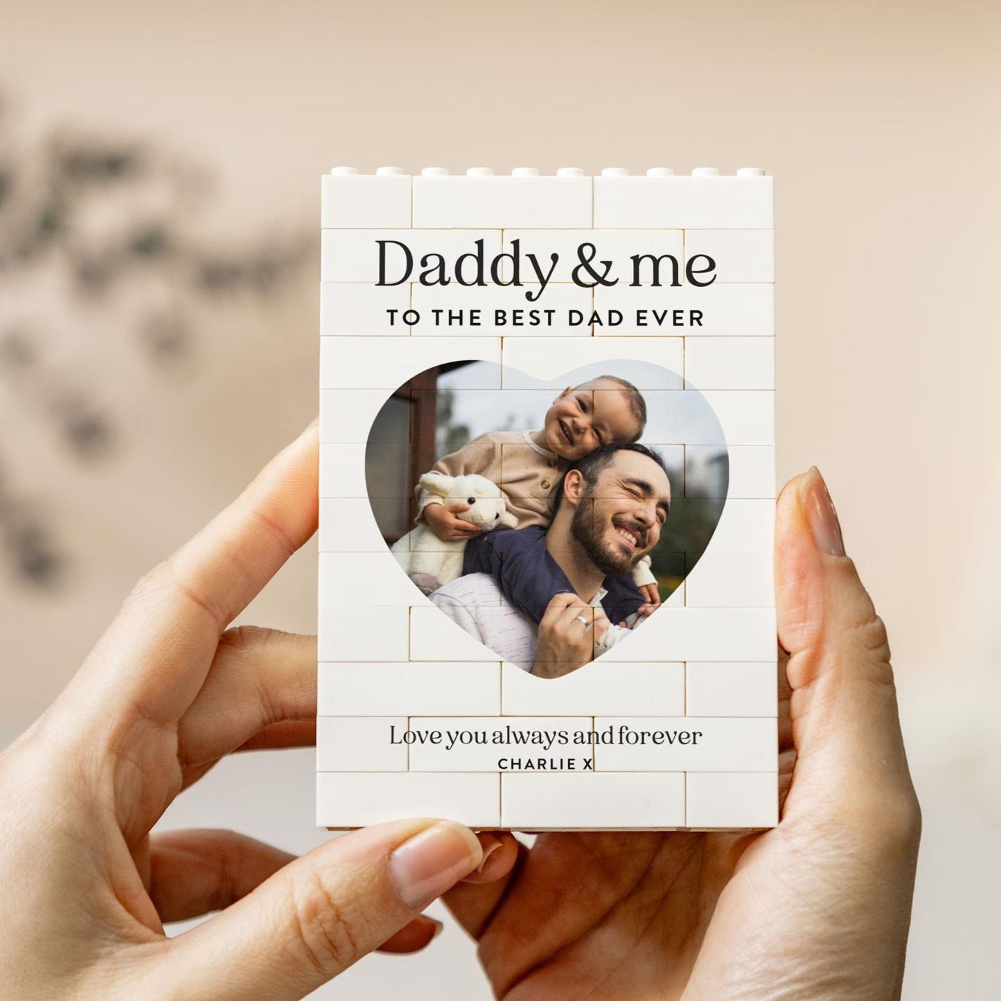 Daddy And Me Gift, Personalised Dad Photo Keepsake, Fathers Day Present From Kids, Best Dad Ever Birthday Gift, New Dad Photo Block - makephotopuzzleuk