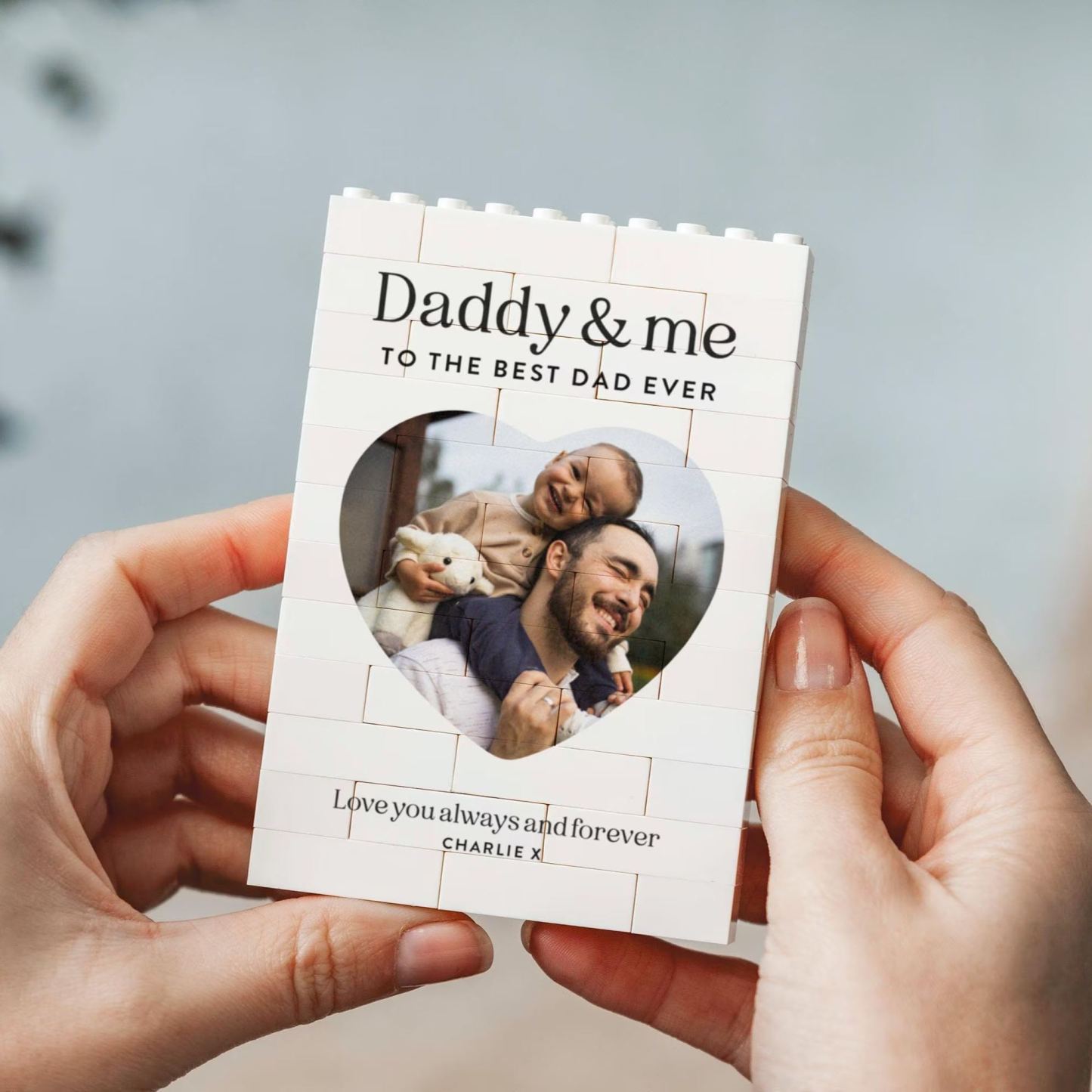 Daddy And Me Gift, Personalised Dad Photo Keepsake, Fathers Day Present From Kids, Best Dad Ever Birthday Gift, New Dad Photo Block - makephotopuzzleuk