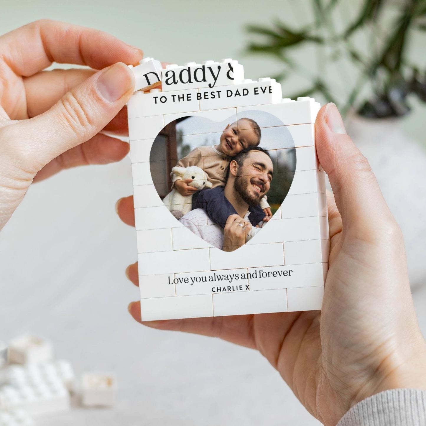 Daddy And Me Gift, Personalised Dad Photo Keepsake, Fathers Day Present From Kids, Best Dad Ever Birthday Gift, New Dad Photo Block - makephotopuzzleuk
