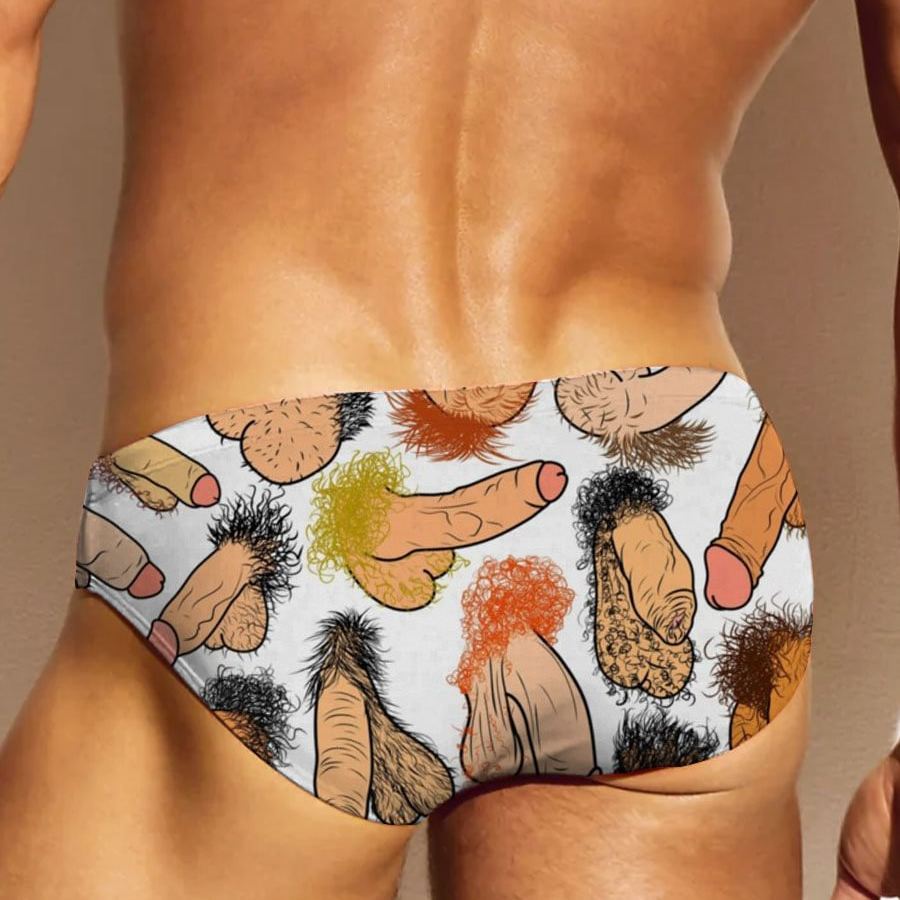 Men’s LGBT Underwear From Size S to 3XL Cartoon Hairy Figure Graphic, Unique Pride Style - makephotopuzzleuk