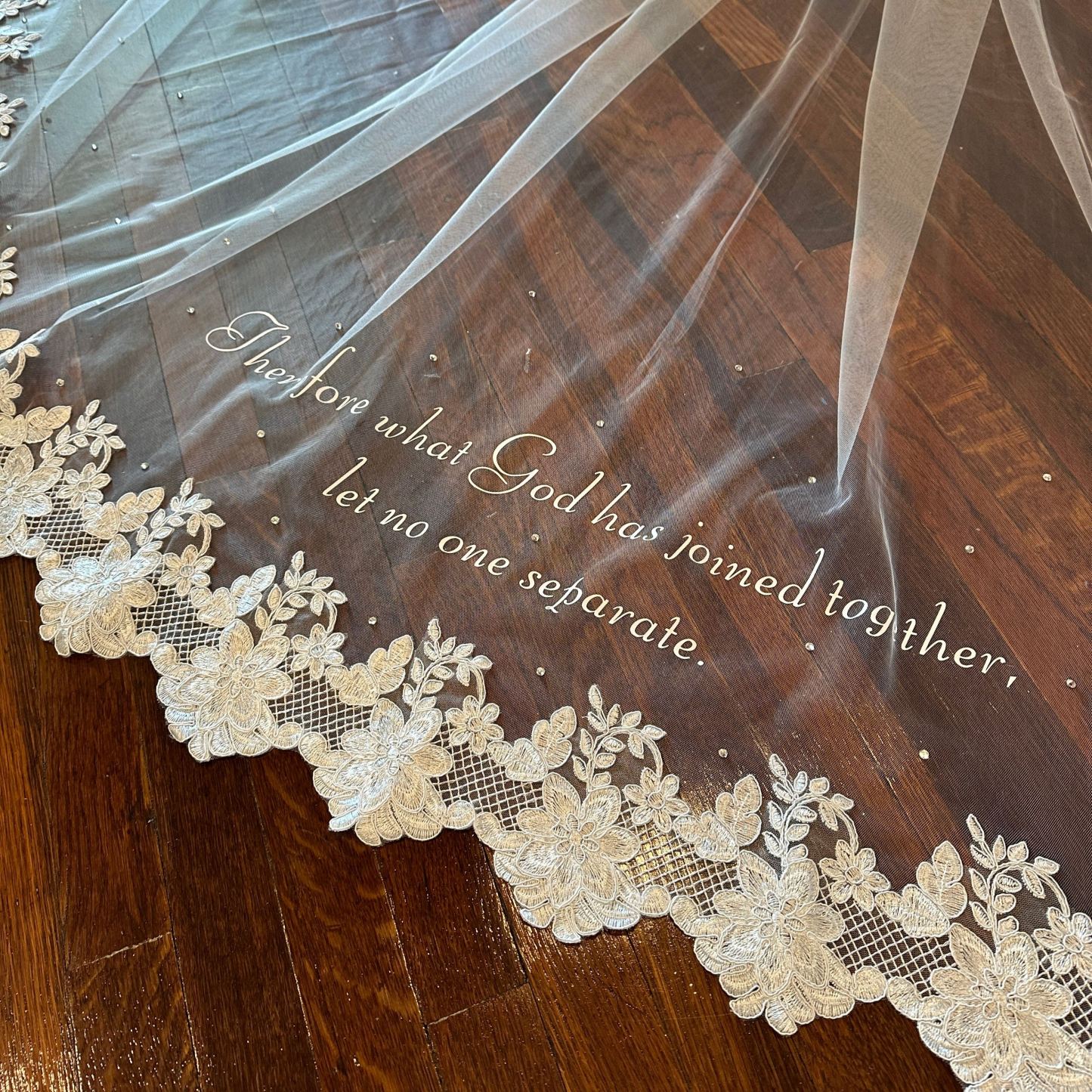What God Has Joined Together Cathedral Bible Verse Veil - makephotopuzzleuk