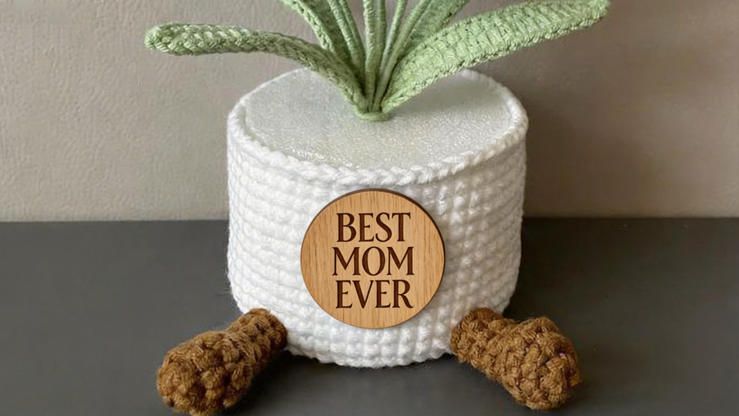 Handmade Crochet Flower Pot Gift | Cute Amigurumi Tulip Desk Decor | Kawaii Forever Flower | Birthday Mother’s Day Gift for Her Friend Mom - makephotopuzzleuk