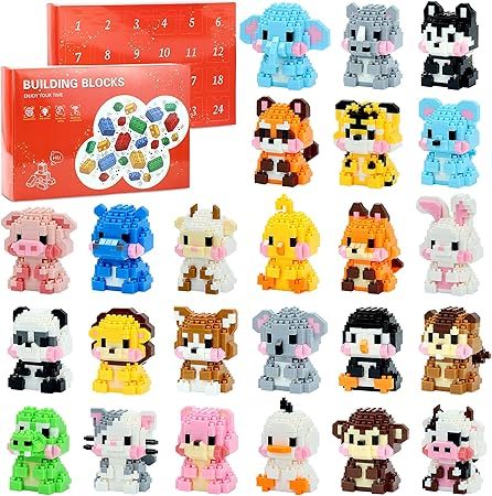 12/24 Days Christmas Advent Calendar Mini Christmas Building Blocks The Best of Creative Gift - makephotopuzzleuk