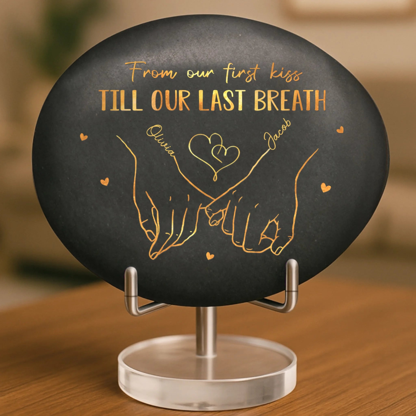 Custom Printed Rock Personalized Anniversary Wedding Gifts For Husband And Wife, Him And Her - makephotopuzzleuk