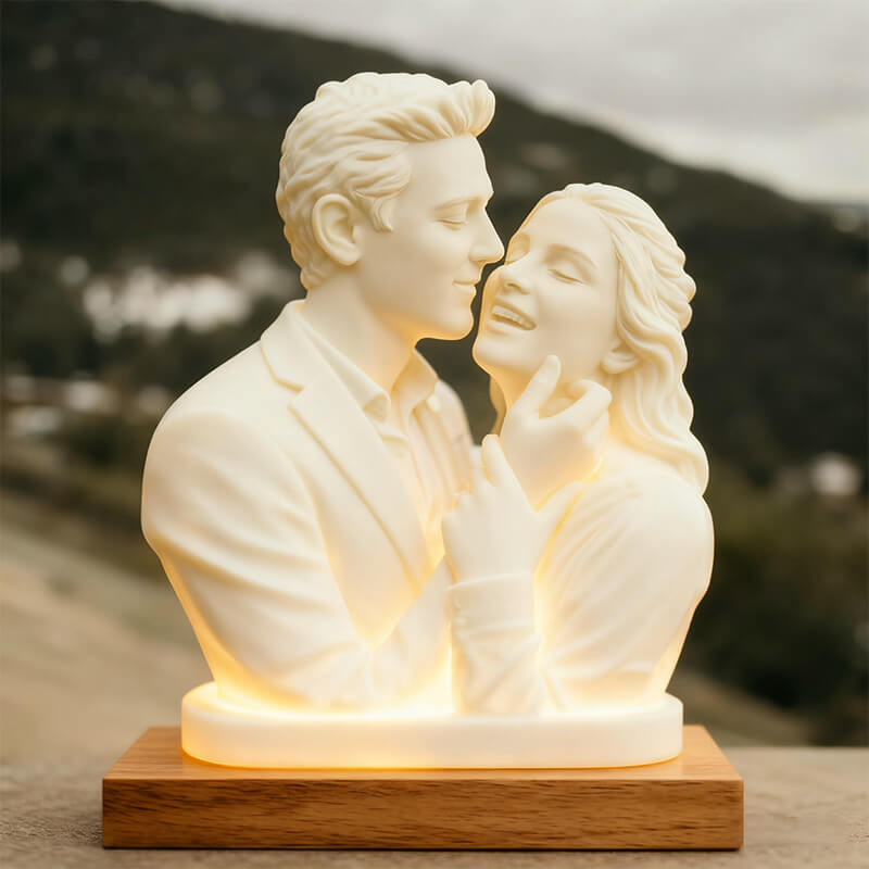 Personalized 3D Relief Style Couple Photo Desktop Ornaments - makephotopuzzleuk