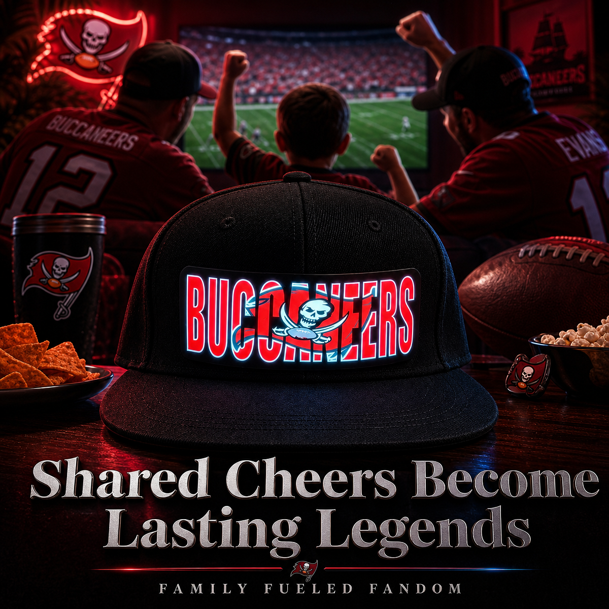 Football Fan LED Light-Up Snapback Cap - makephotopuzzleuk