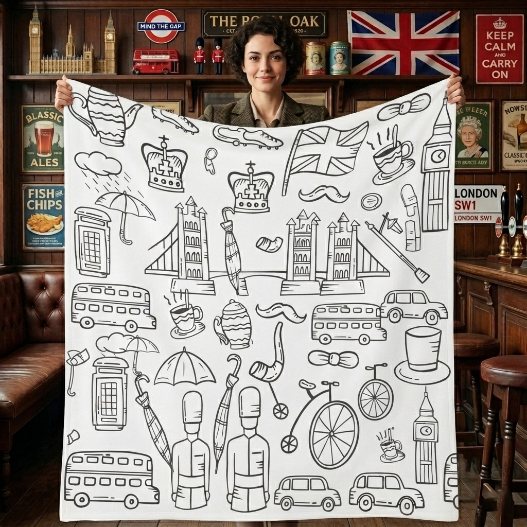 DIY Drawing Blanket with Optional 24 Colors Markers, Color Art Blanket Washable Blankets, Christmas Coloring Blankets for Adults - makephotopuzzleuk