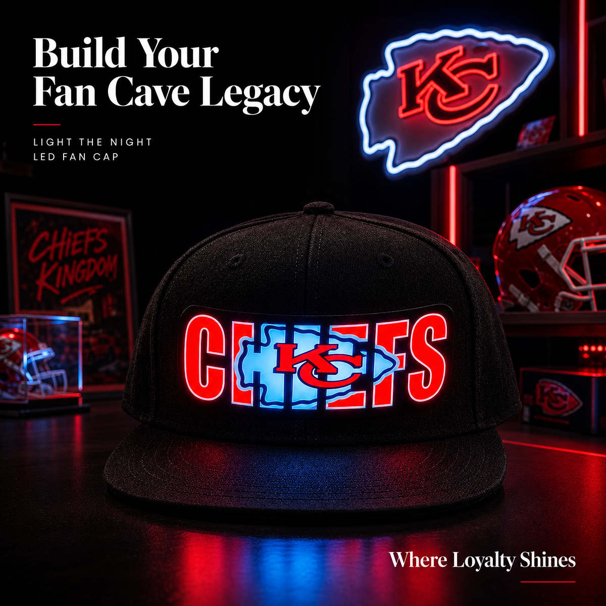 Football Fan LED Light-Up Snapback Cap - makephotopuzzleuk