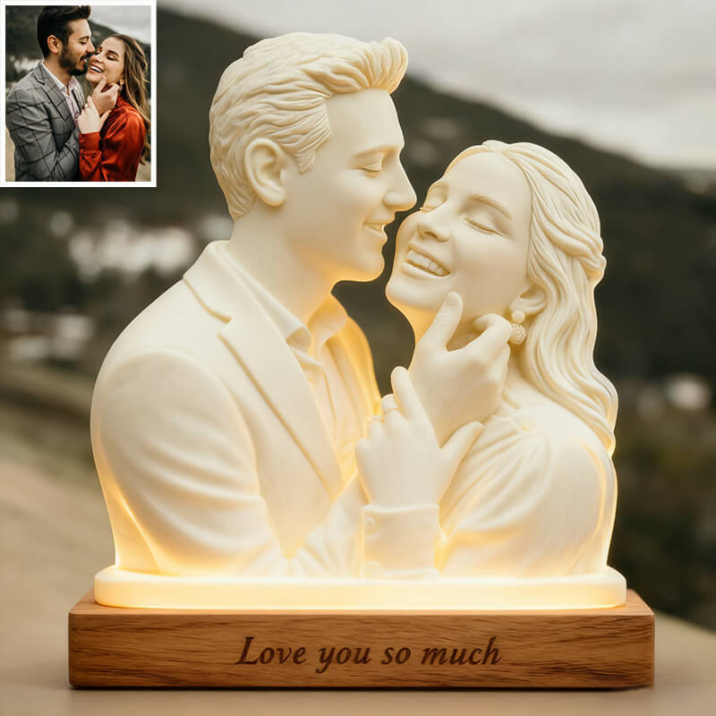 Personalized 3D Relief Style Couple Photo Desktop Ornaments - makephotopuzzleuk