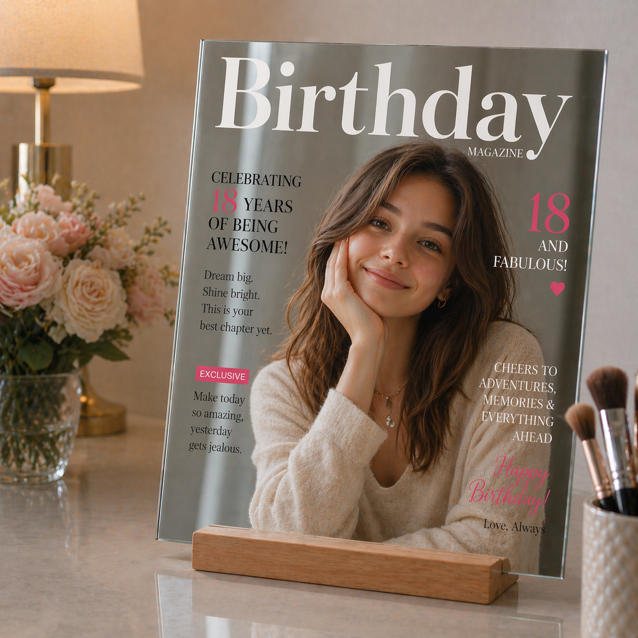 Custom Magazine Mirror Reminds Her She’s Loved Everyday Birthday Gift for Her