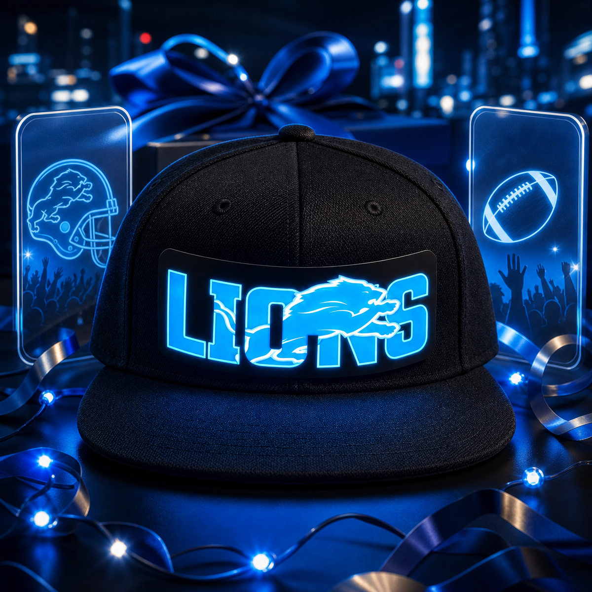 Football Fan LED Light-Up Snapback Cap - makephotopuzzleuk