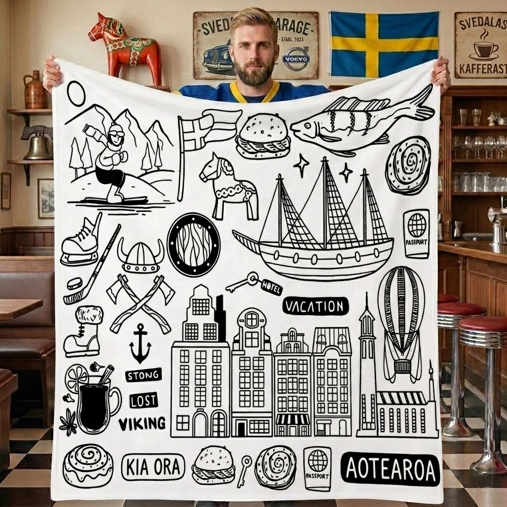 DIY Drawing Blanket with Optional 24 Colors Markers, Color Art Blanket Washable Blankets, Christmas Coloring Blankets for Adults - makephotopuzzleuk