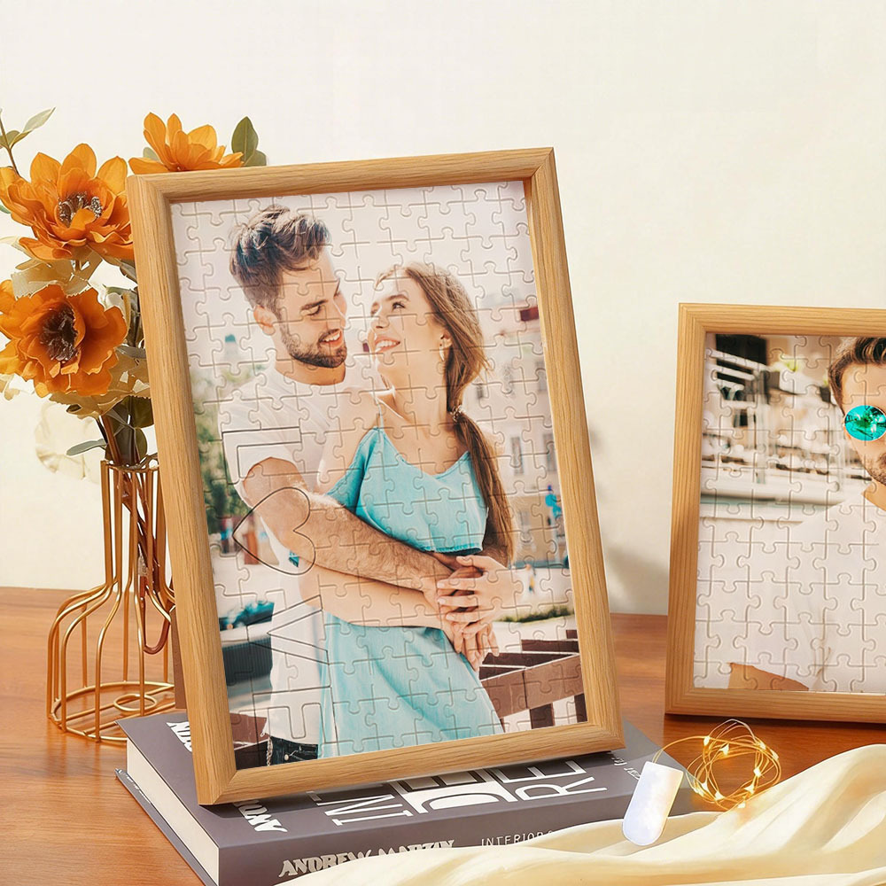 Personalized Photo Jigsaw Puzzle with LOVE-Shaped Piece | Romantic Custom Puzzle Gift