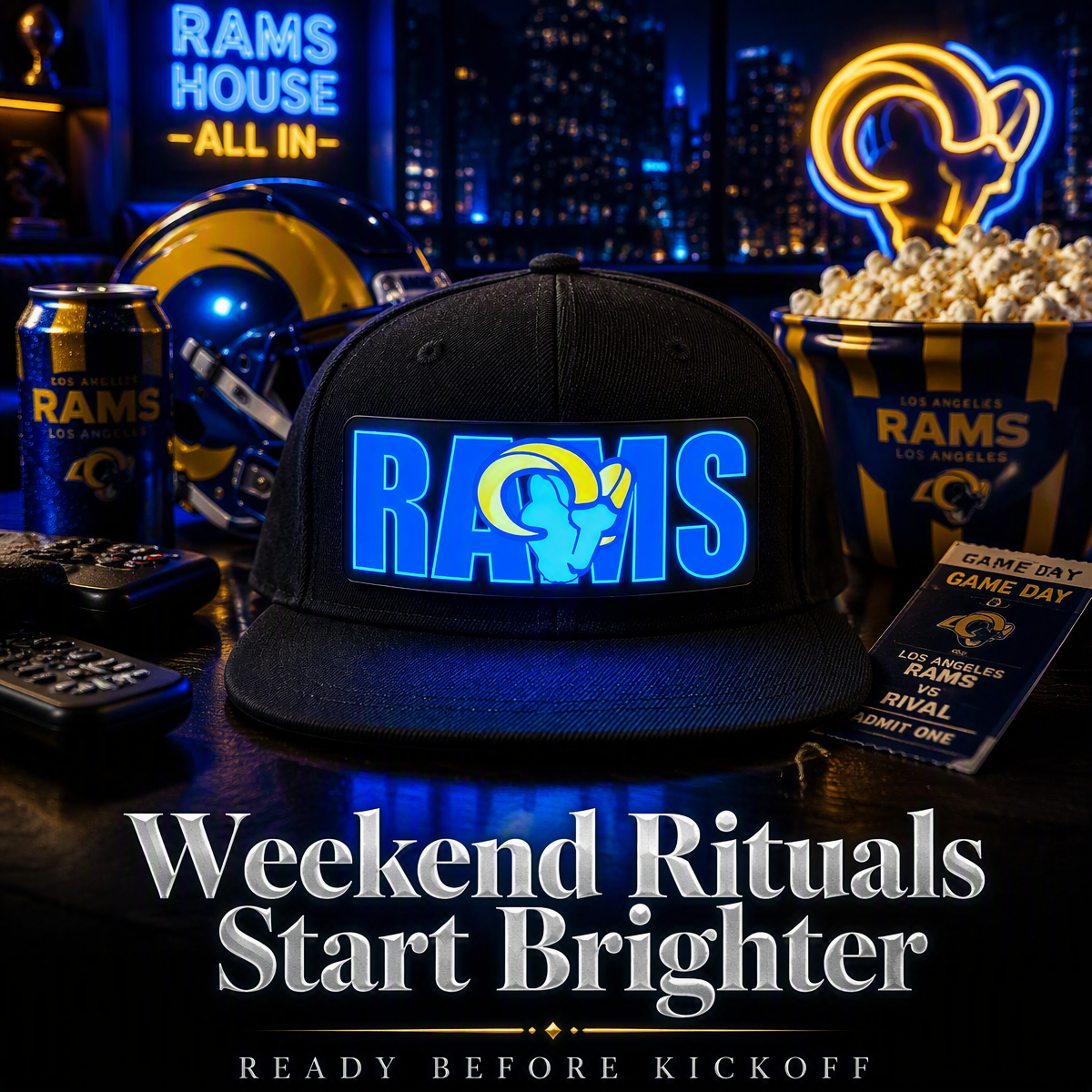Football Fan LED Light-Up Snapback Cap - makephotopuzzleuk