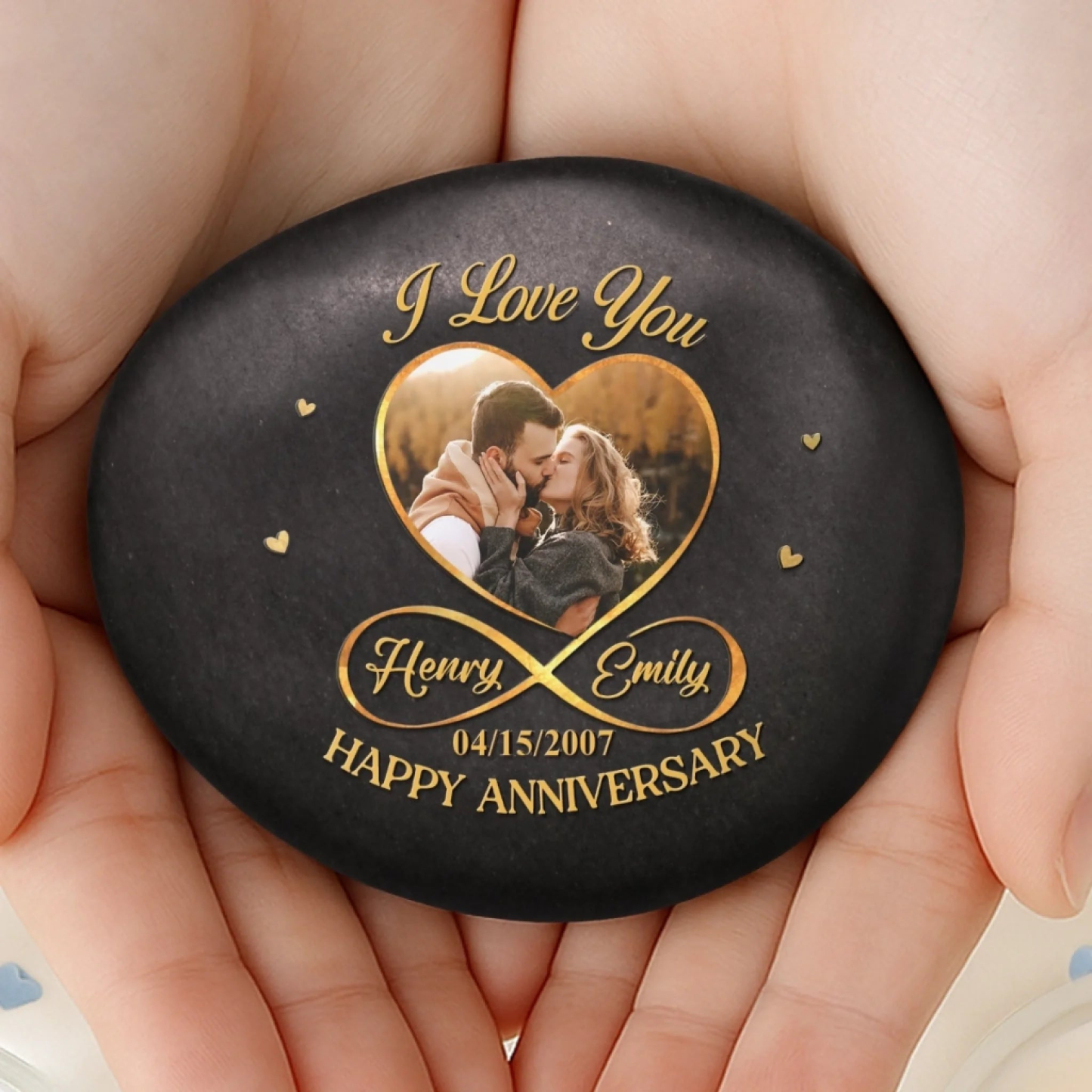 Custom Printed Rock Personalized Anniversary Wedding Gifts For Husband And Wife, Him And Her - makephotopuzzleuk