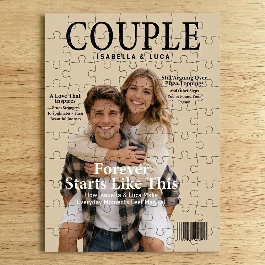 Personalized Magazine Jigsaw Puzzle Style 20-1000 Pieces Gift for Couples - makephotopuzzleuk