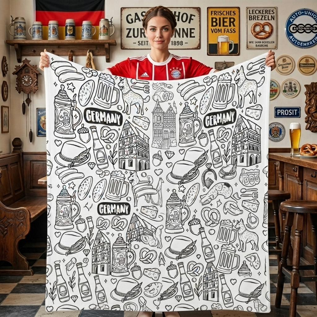 DIY Drawing Blanket with Optional 24 Colors Markers, Color Art Blanket Washable Blankets, Christmas Coloring Blankets for Adults - makephotopuzzleuk