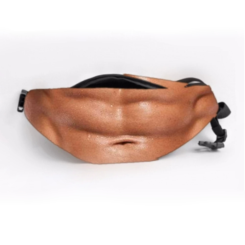 Funny Abs & Belly Fanny Pack – Realistic Body Print Waist Bag, Novelty Gift for Friends & Family, Birthday, Christmas & Party - mysiliconefoodbag