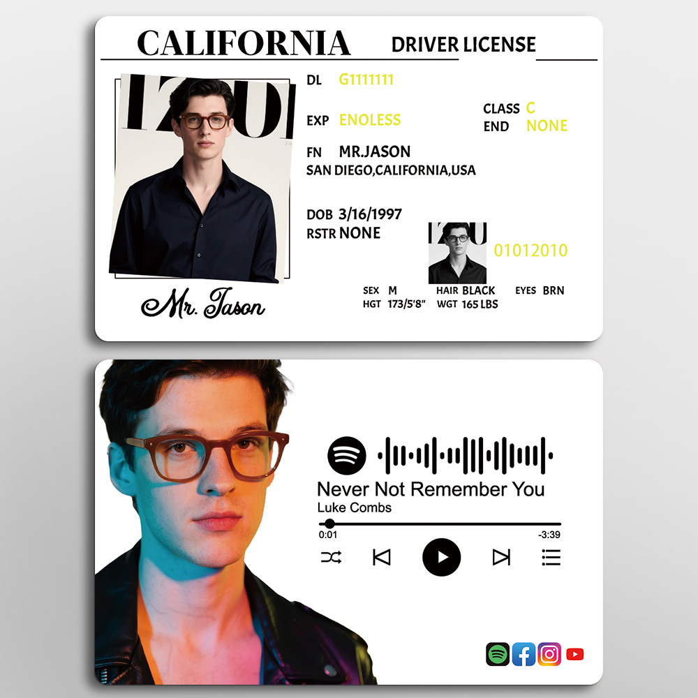 Custom NFC Music Card Personalized Tap-to-Play Keychain | 3.37"x2.13" Acrylic Stand | Hip-Hop, R&B, Pop Artist Gift for Him