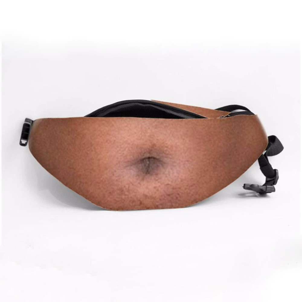 Funny Abs & Belly Fanny Pack – Realistic Body Print Waist Bag, Novelty Gift for Friends & Family, Birthday, Christmas & Party - mysiliconefoodbag