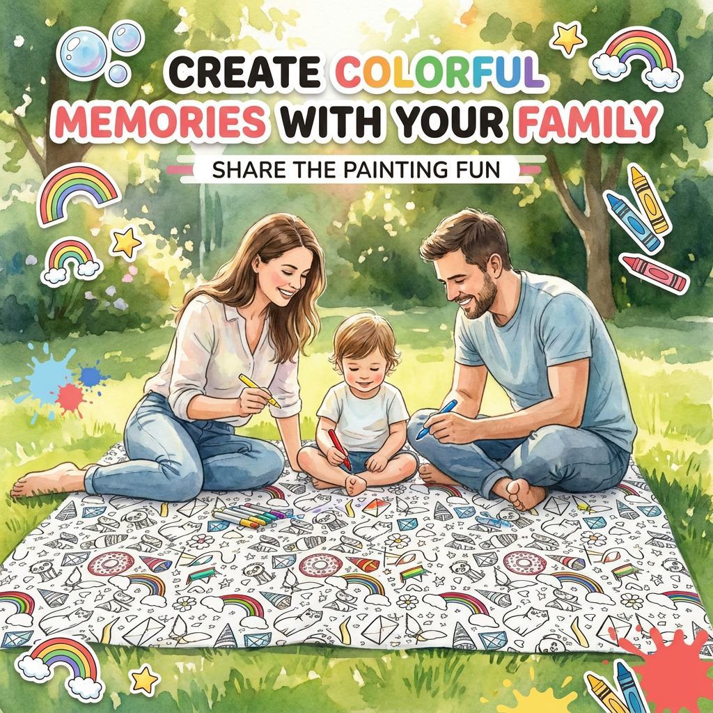 DIY Doodling Beach Towel with 24 Colors Acrylic Paint Markers