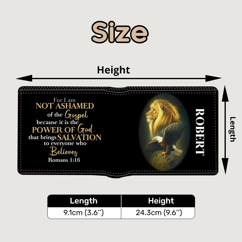 Not Ashamed Of The Gospel Personalized Name Folded Wallet For Men - mysiliconefoodbag