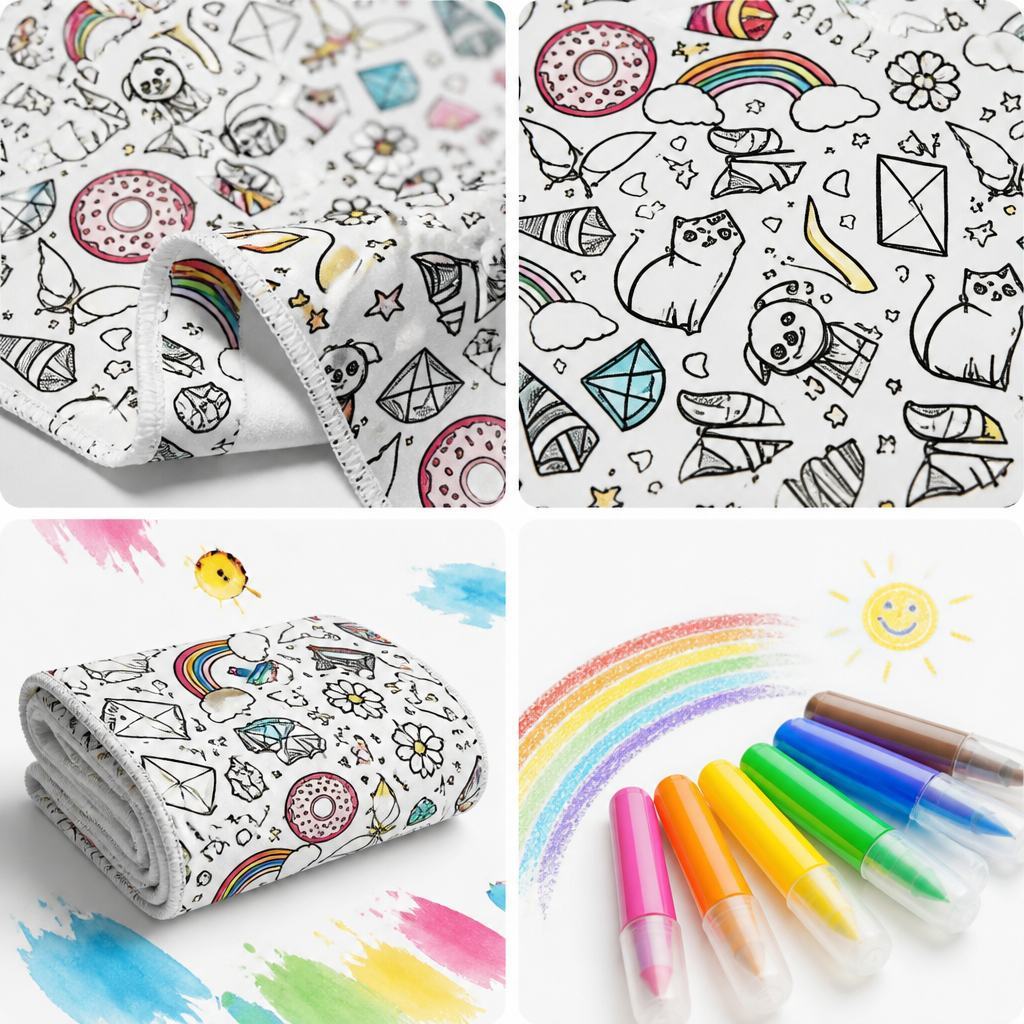 DIY Doodling Beach Towel with 24 Colors Acrylic Paint Markers