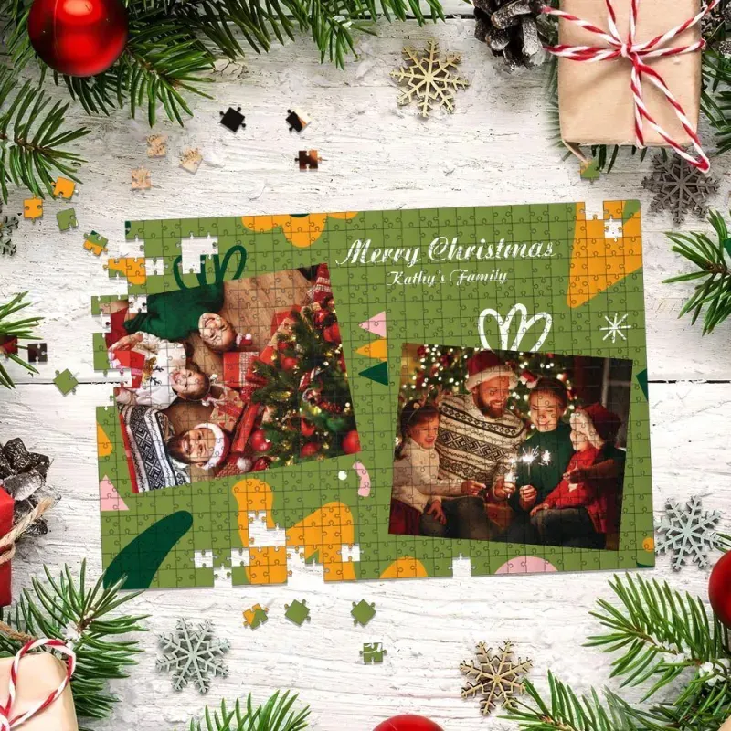 Custom Your Family Christmas Photo Puzzle 35, 150, 300, 500, 1000 Piece Jigsaw