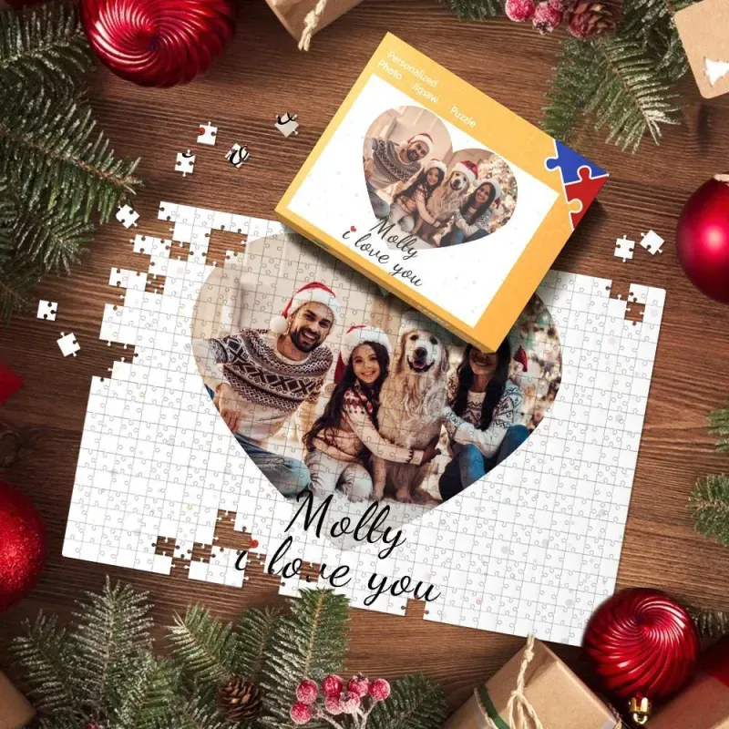 Custom Your Family Christmas Photo Puzzle 35, 150, 300, 500, 1000 Piece Jigsaw