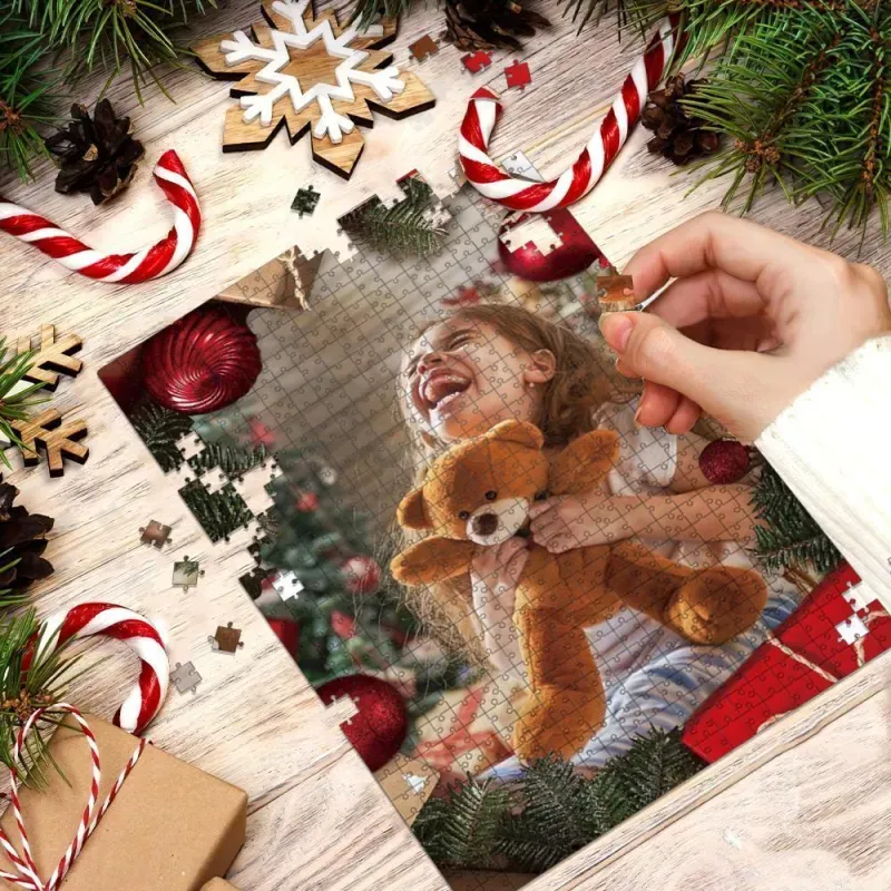 Custom Your Family Christmas Photo Puzzle 35, 150, 300, 500, 1000 Piece Jigsaw