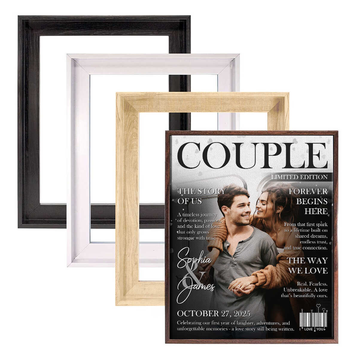 Personalized LOVE STORY Magazine Cover Wall Canvas for Couples on Valentine's Day