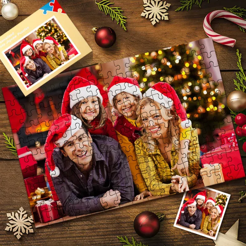 Custom Your Family Christmas Photo Puzzle 35, 150, 300, 500, 1000 Piece Jigsaw