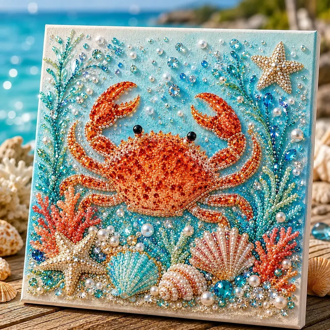 Ocean Theme Pearl Art DIY Kit – Relaxing DIY Craft to Create Stunning Coastal Artwork for Adults