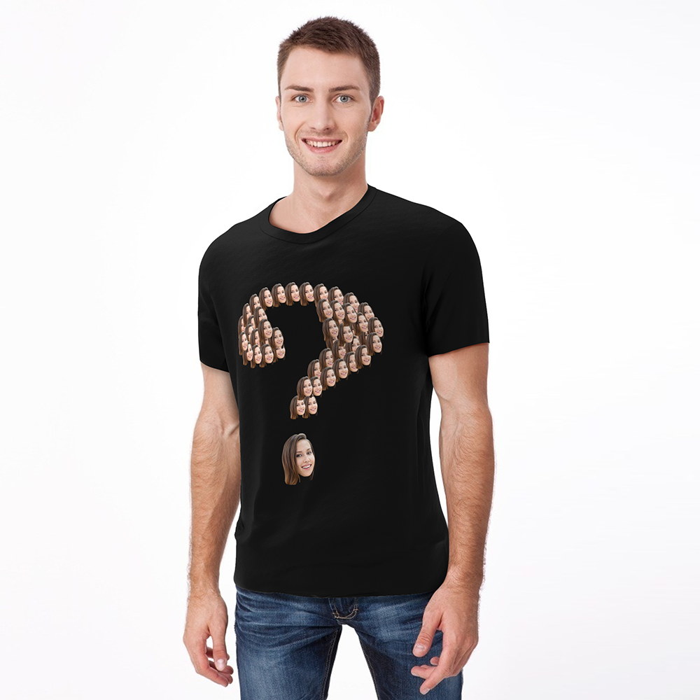 Custom My Face T-shirt Question Mark Tee