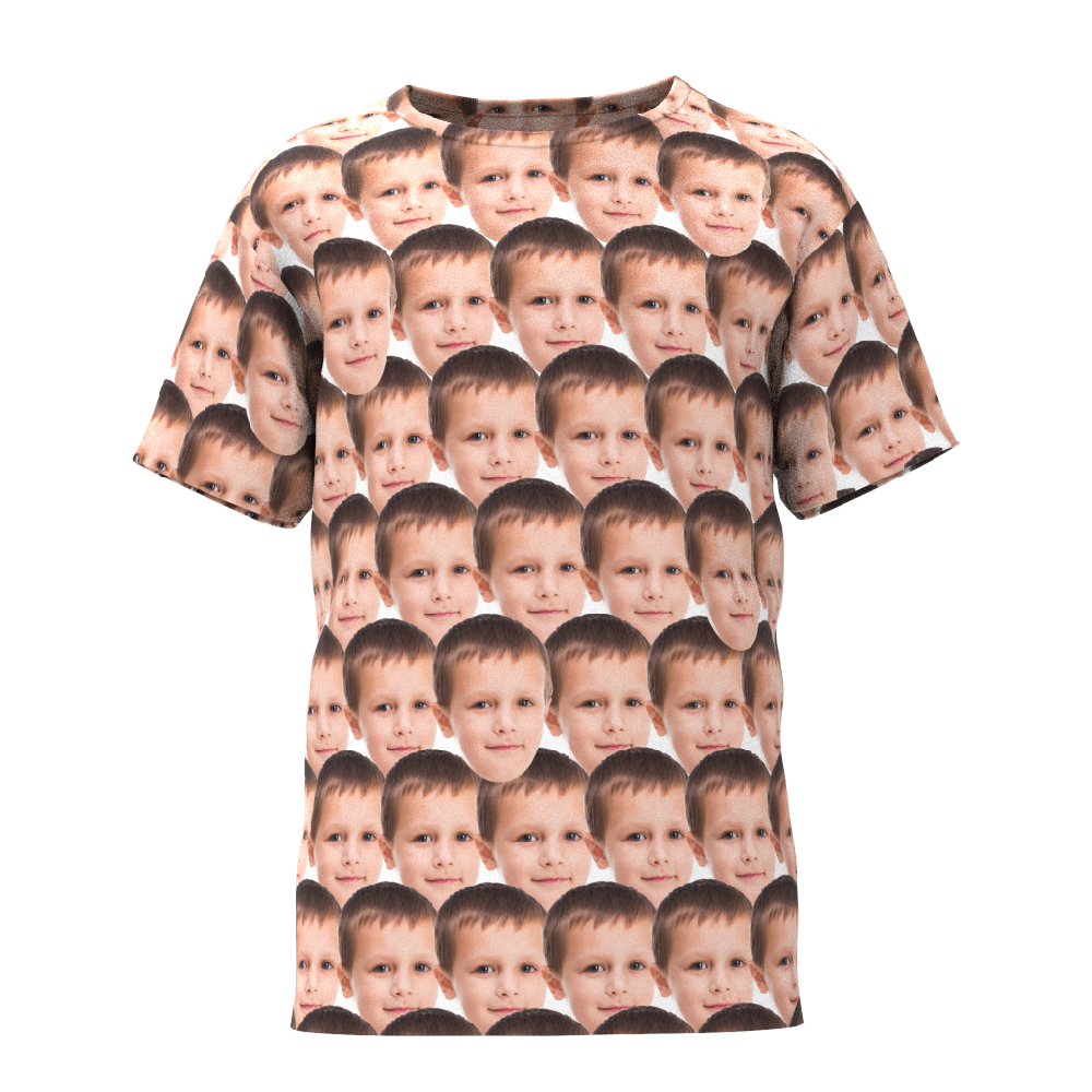 Kids Size Custom Mash Face T-shirt All Over Print Tee