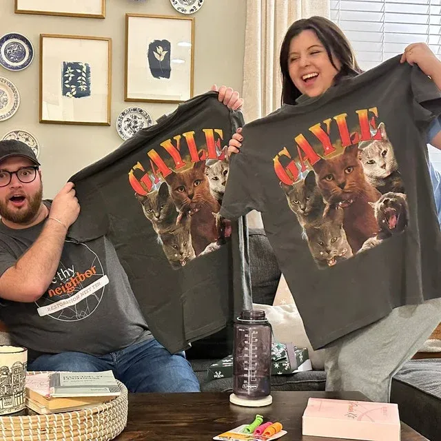 Custom Pet Photo Vintage Tee Personalized Name T-shirt Pet Gifts Dog