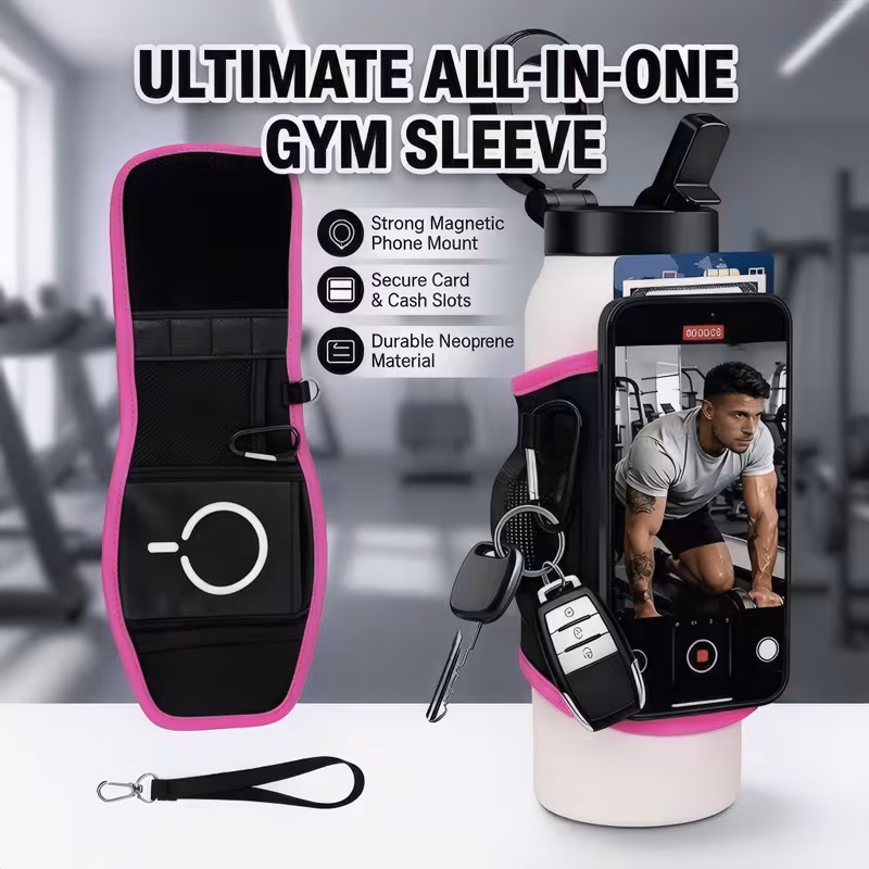 magnetic gym water bottle bag portable storage organizer for   earphone card   additions Product details 3