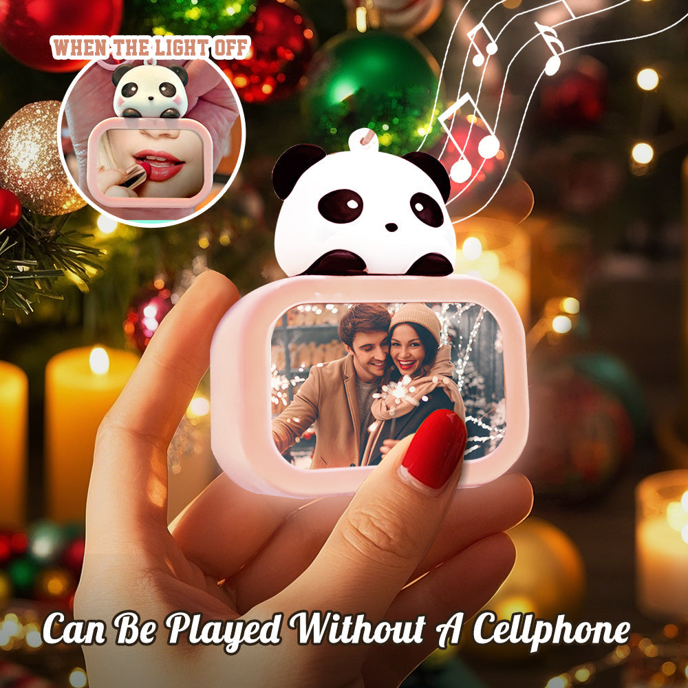 Custom Music & Photo Keychain with Light and Mirror The Perfect Personalized Christmas Gift for Couples