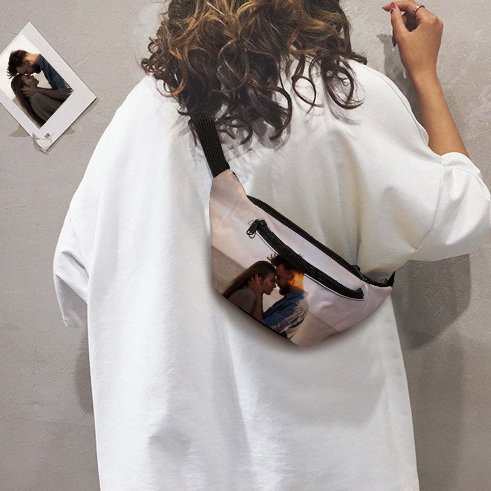 Photo Waist Bag Personlized Picture Sports Bag Custom Full Print Pack Gift for Love for Family