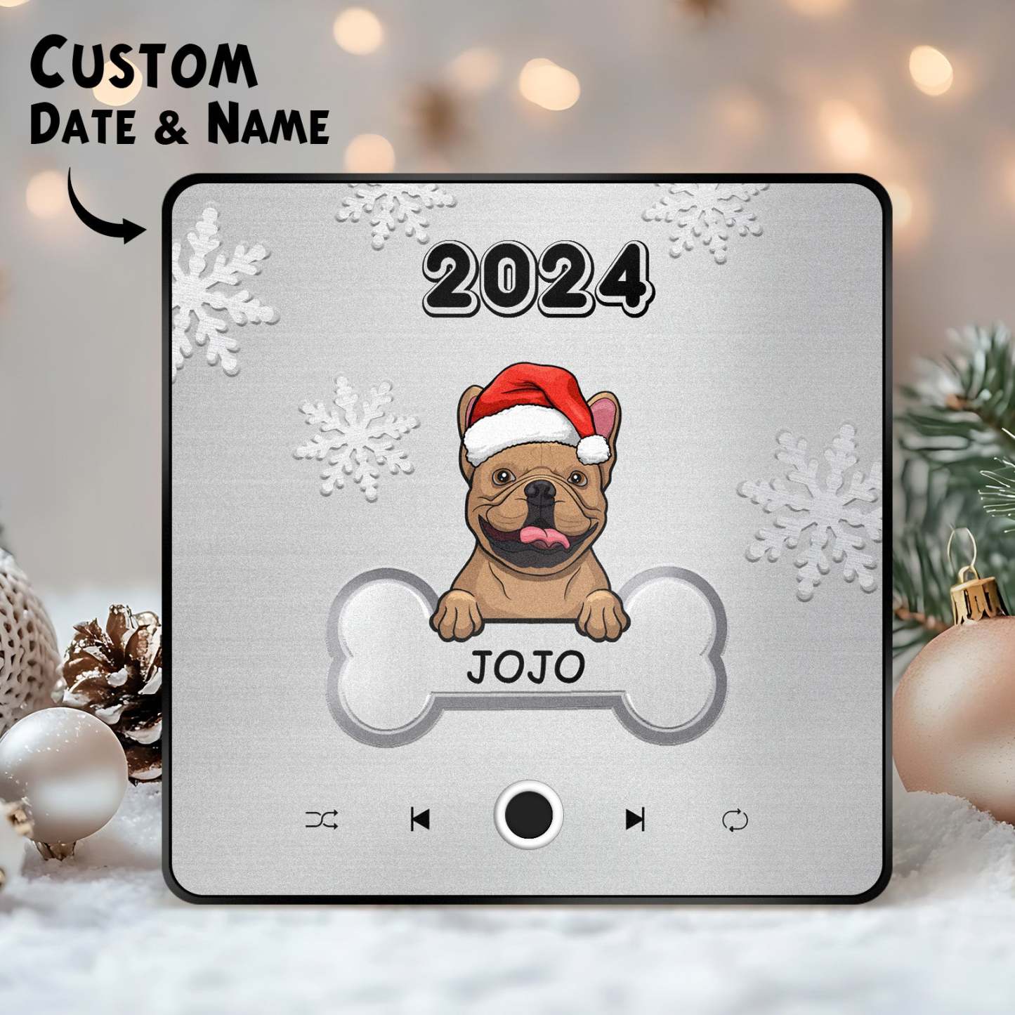 Personalized Music Fridge Magnet Custom Pet Dog Merry Christmas Custom Music Magnets Can Play Songs Christmas Gift Pet Lovers Gifts - mysiliconefoodbag