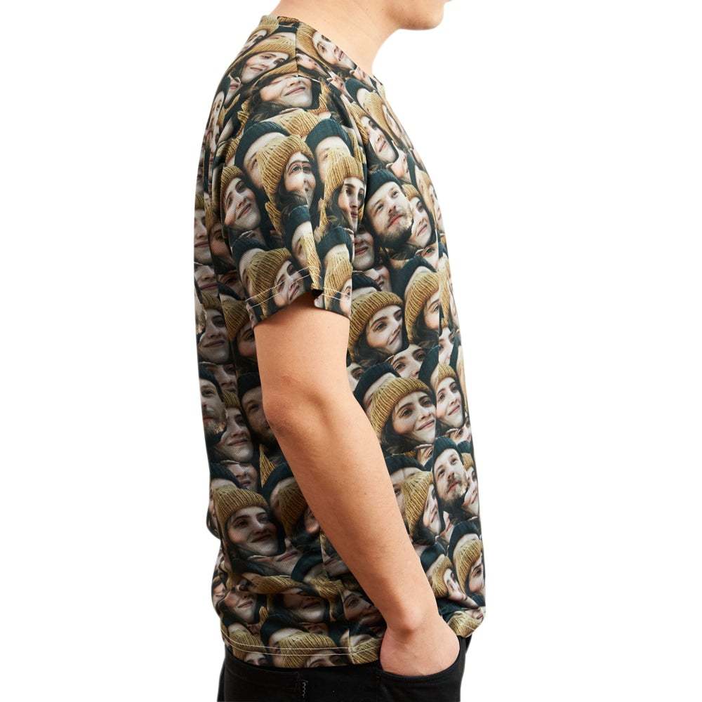 Custom Couple Face All Over Print Tee Two Face Men's T-shirt