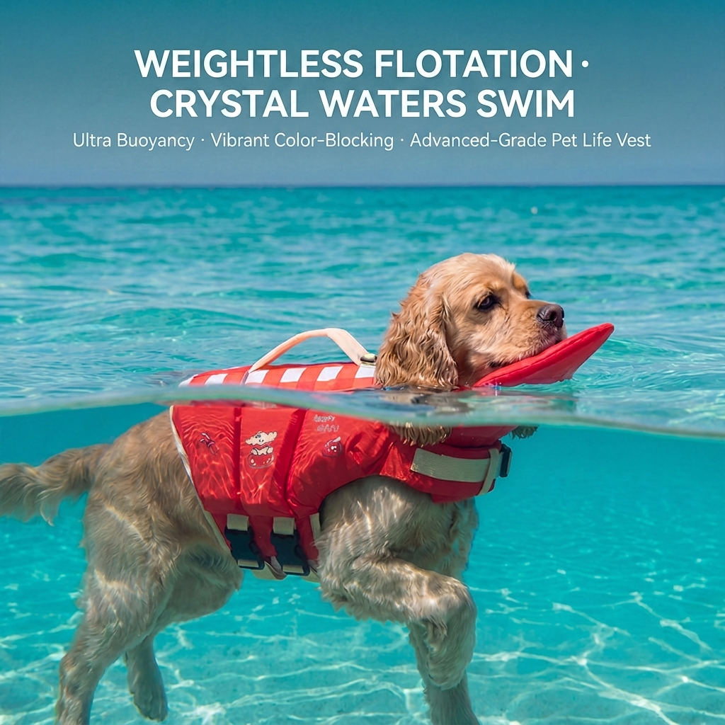 Dog Life Jacket Safety Buoyancy Swimming Vest Water Play Float Coat