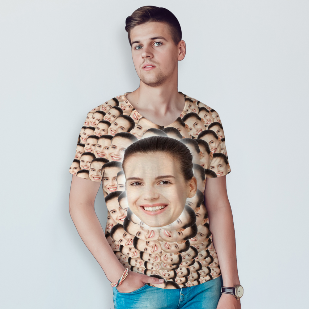 Custom My  Face Funny  Personalized All Over Print Men's T-shirt