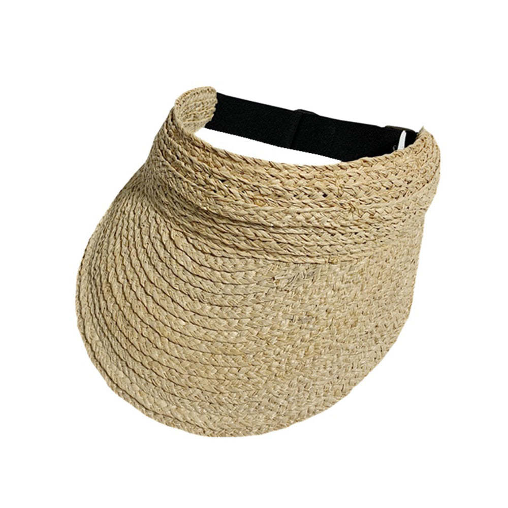 Women Adjustable Straw Open Top Hat Beach Hats Summer Sun Hat - makephotopuzzleuk