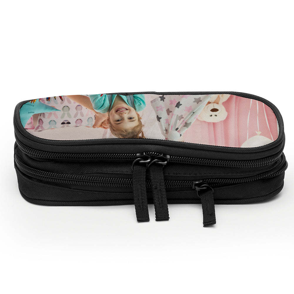 back to school custom photo pencil case for boys and girls