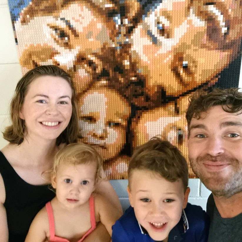 Custom DIY Pixel Brick Painting 16in Photo Mosaic Personalized Album-Style or Your Own Photo Block Art Gift for Couples, Valentine’s Day Custom Portrait